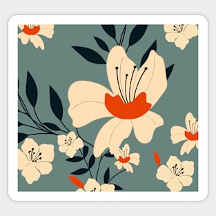 Flores Abstractas en fondo gris Sticker